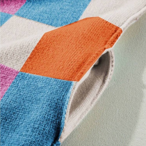 Luxe Color Block Open Front Long Sleeve Knit Sweater Cardigan - Picture 3 of 16